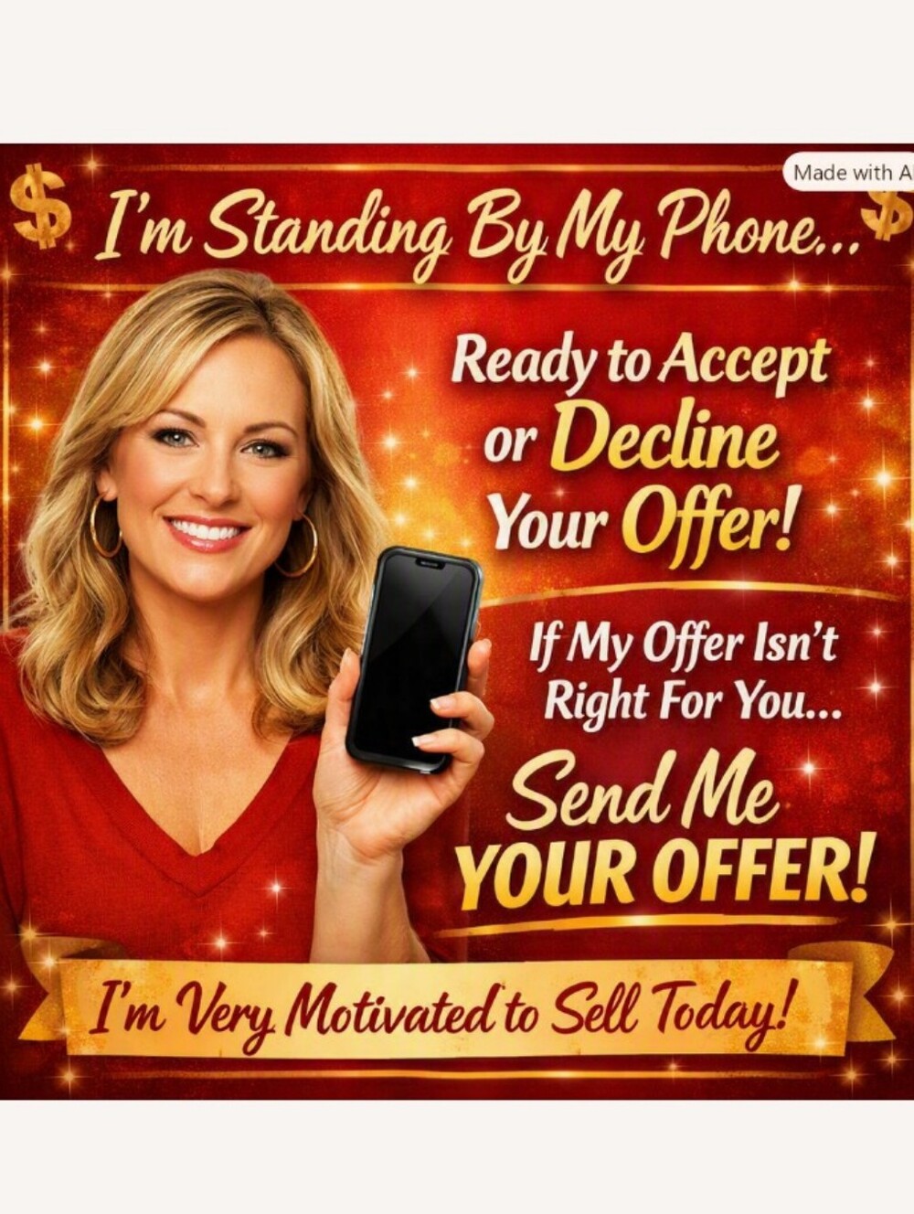 “Ready to Deal Today!” “Motivated Seller on Standby!”